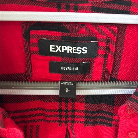Express Red/Black Plaid Shirt - Picture 3 of 4
